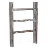 Rustic Torched Wood Countertop 16-Inch Ladder Kitchen Towel Rack