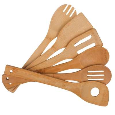 Wholesale kitchen reusable bamboo utensil set